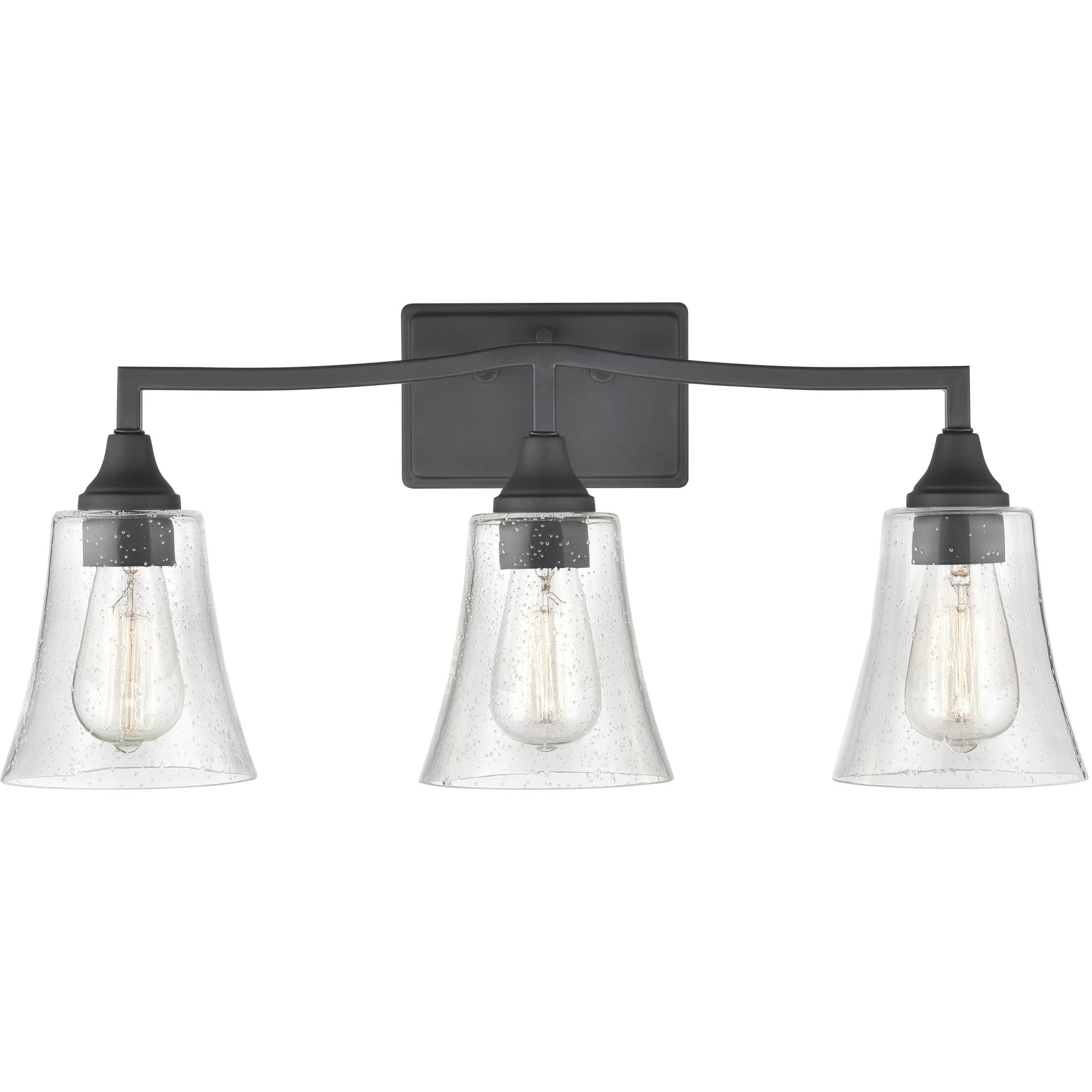 Caily 3 Light 24 inch Matte Black Bathroom Vanity Light Wall Light
